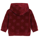 Dolce & Gabbana Logo-Embroidered Velvet Hoodie