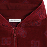 Dolce & Gabbana Logo-Embroidered Velvet Hoodie