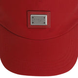 Dolce & Gabbana Red Logo Plaque Baseball Cap
