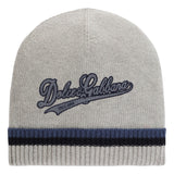 Dolce & Gabbana Grey Logo Knitted Beanie Hat