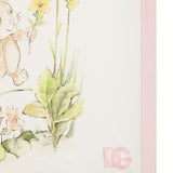 Dolce & Gabbana Light Pink Trim Printed Baby Blanket