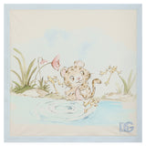 Dolce & Gabbana Light Blue Trim Printed Baby Blanket