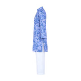 Rang Blue Floral Printed Straight Kurta With White Pants