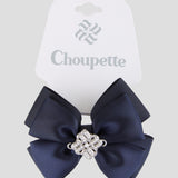Blue Bow Hairband with Crystal Logo