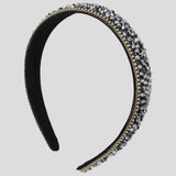 Black Silver Crystals Headband