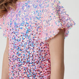 Flounces Skirt Dress, soft pink(86)
