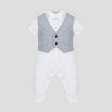 Smart set( overall and bonnet),white blue(56)