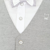 Choupette Grey Elegant Bow-Tie Overall