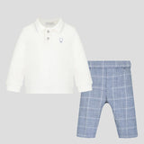 Choupette Elegant Set ( Shirt And Trousers) White-Blue(68)