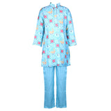 Rang Cyan Animal & Motif Printed Kurta Pyjama Set