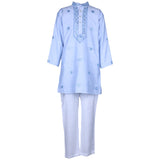 Rang Light Blue Mirror Work Kurta Pyjama Set