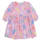 Stella McCartney Pink Dress With Multi Birds Printed