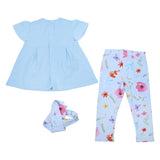 Mayoral Blue Floral Leggings Set (3-Piece)