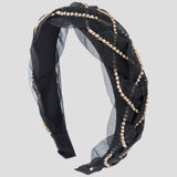 Choupette Braided Black Headband With Crystals