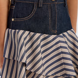 Choupette Denim Designer Stripe Skirt