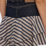 Choupette Denim Designer Stripe Skirt