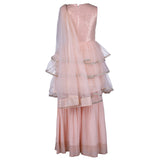 Rang Peach Sequined Tiered Sharara Set With Dupatta
