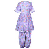 Rang Purple Printed Angrakha Kurta & Salwar Set