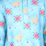 Rang Cyan Animal & Motif Printed Kurta Pyjama Set