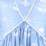 Rang Light Blue Tiered Floral Printed Sharara Set