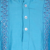 Rang Turquoise Blue Embroidered Kurta Pyjama Set