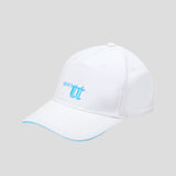 Baseball Cap, white with light blue logo