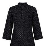 Rang Black Printed Kurta Set With Black Pants