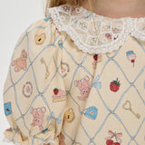 Choupette Elegant Printed Set With Laces Blouse & Pants