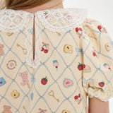 Choupette Elegant Printed Set With Laces Blouse & Pants