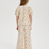 Choupette Elegant Printed Set With Laces Blouse & Pants