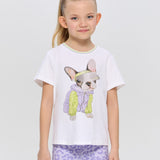 Doggy T-shirt with crystals, ecru