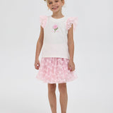 Choupette Charmin Decorated Set (Blouse And Skirt)