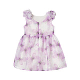 White & Purple Butterfly Dress