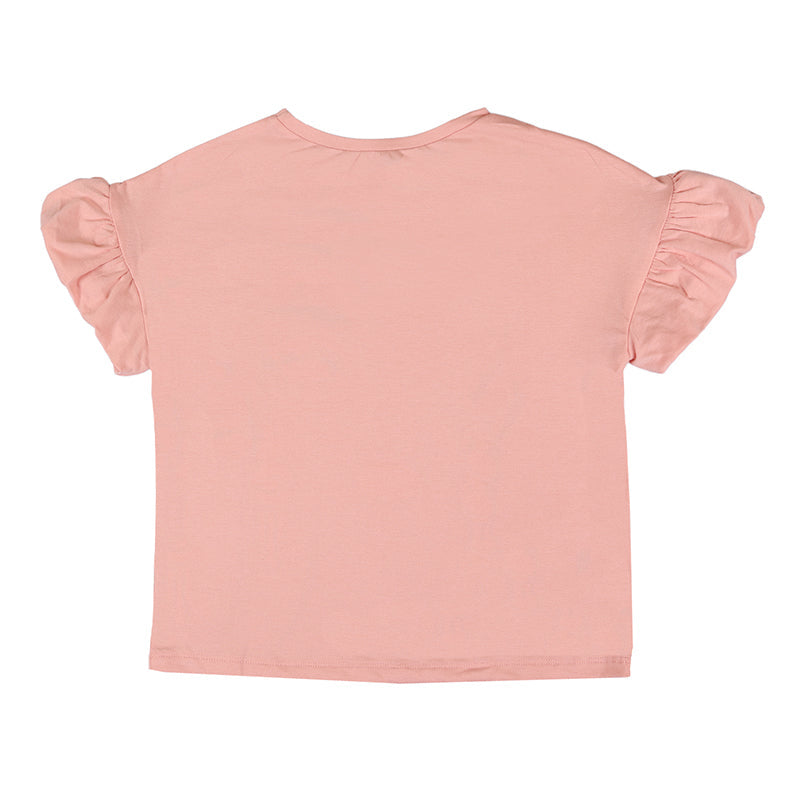 Pink T-Shirt With Girl Face Print
