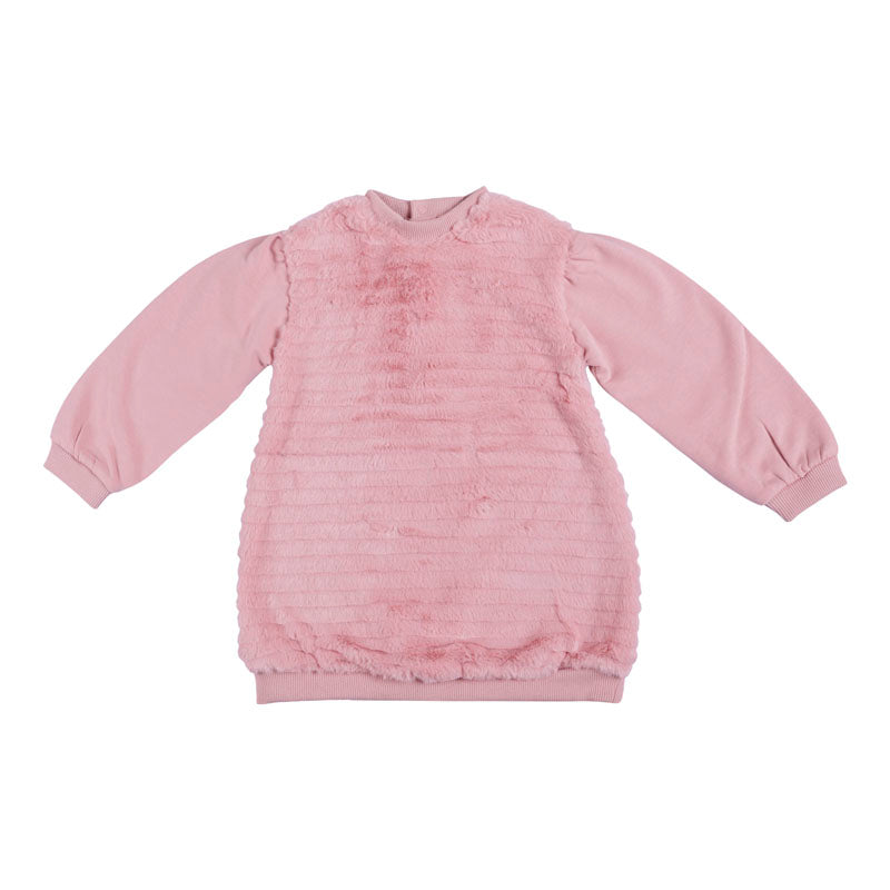 Pink Faux Fur Dress With Bag | Les Petits - Les Petits