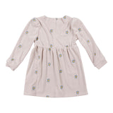 Beige Velor Dress With Chamomile Embroidery