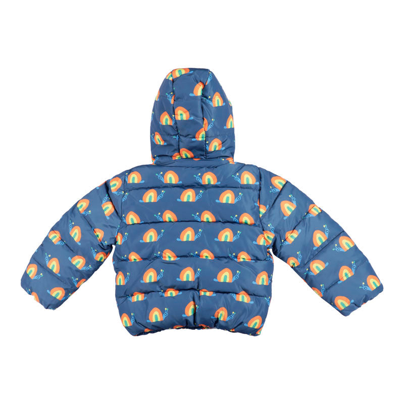 Motif Print Hooded Puffer Jacket
