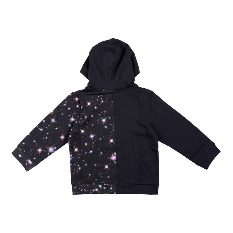 Girls Black Cotton Hoodie