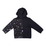 Girls Black Cotton Hoodie