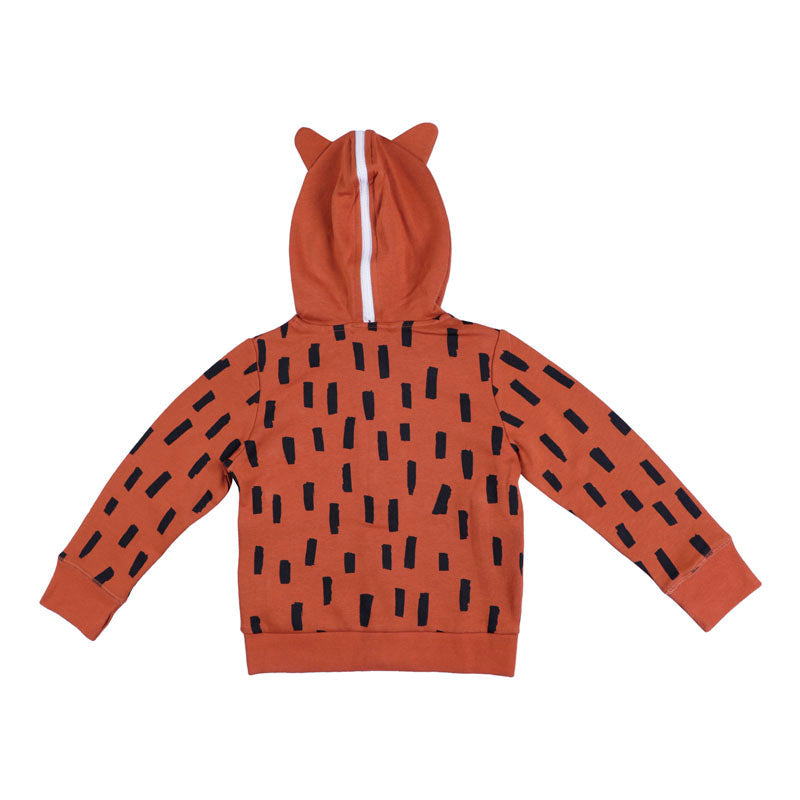 Orange Fox Zip-Up Hoodie
