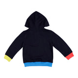 Black Cotton Zip-Up Hooded Sweatshirt