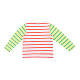 White Striped Slogan Top