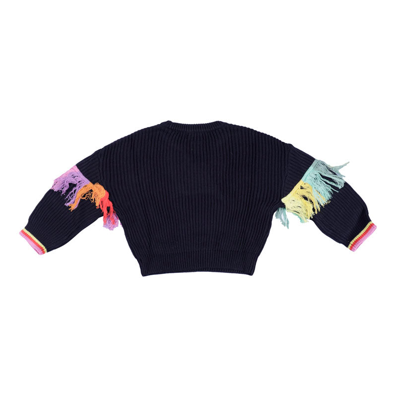 Black Fringe Sweater