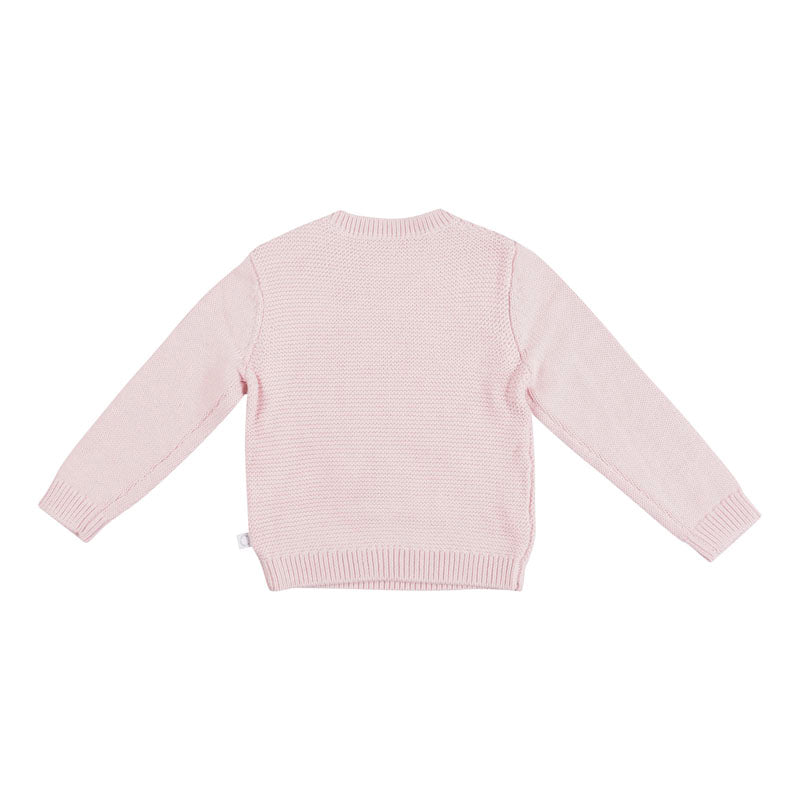 Pink Mushroom Smiley Print Sweater