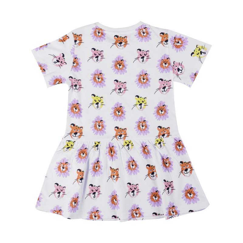 White Cotton Big Cat Dress