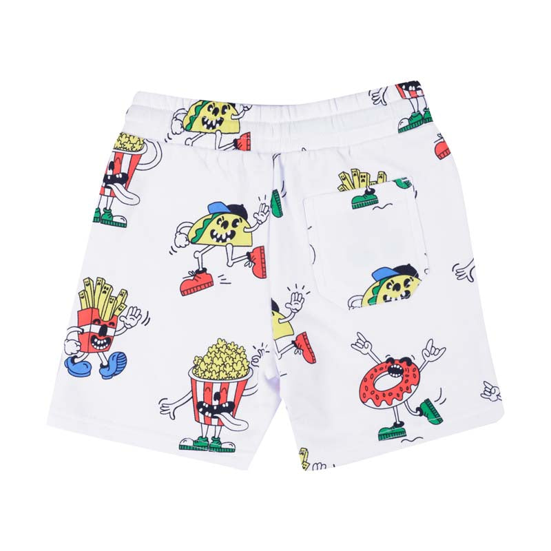 White Graphic Shorts