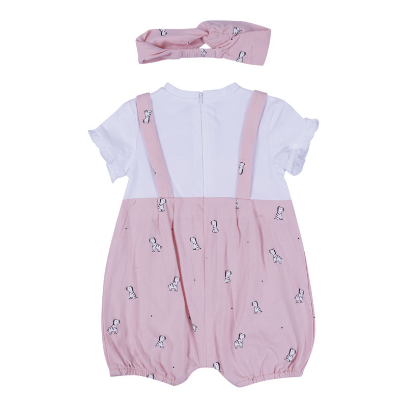 White & Pink Playsuit Set