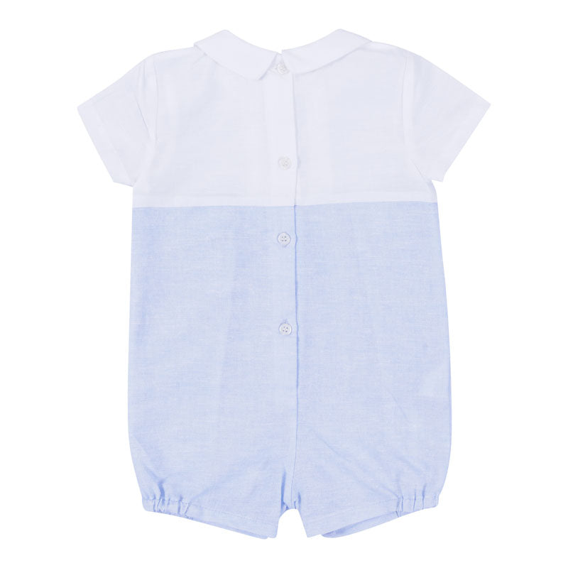 Blue Linen & Cotton Shortie