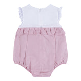Girls White & Pink Linen Shortie