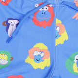 Monkey Print Drawstring Swim Shorts